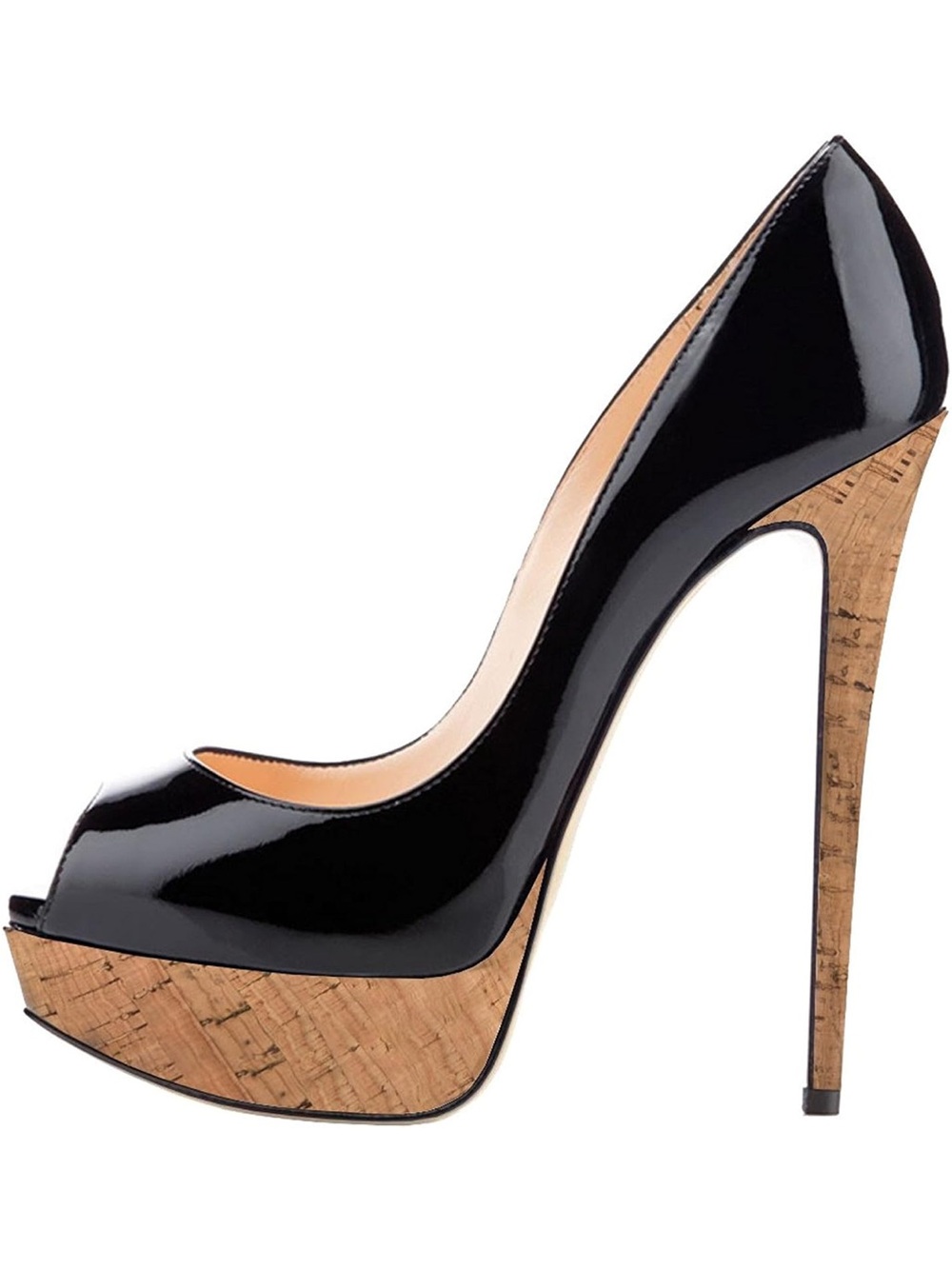 New Women's Classy Peep Toe Platform Pumps Slip On Super High Heel Sexy Stilleto